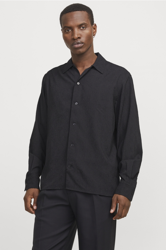 JPRBLATREND JACQUARD L/S SHIRT STYD 12278765 BLACK
